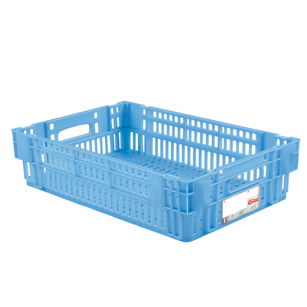 Bac en plastique bleu parois ajourées 27 L 60x40x14.6 cm