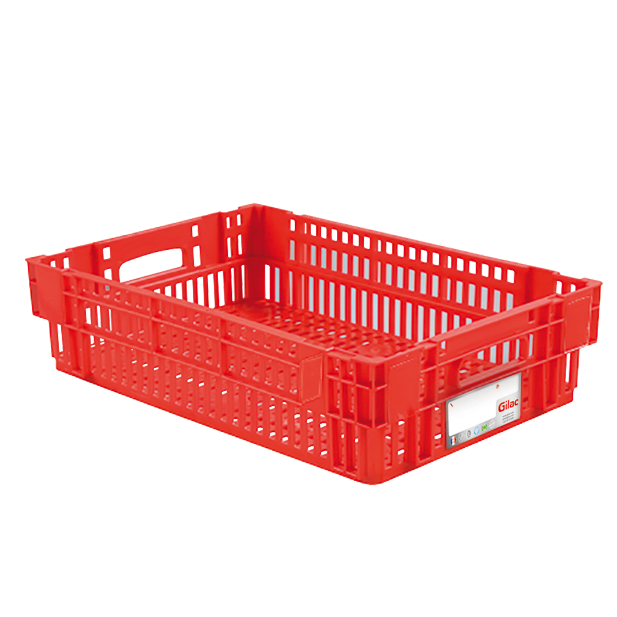 Bac en plastique rouge parois ajourées 27 L 60x40x14.6 cm