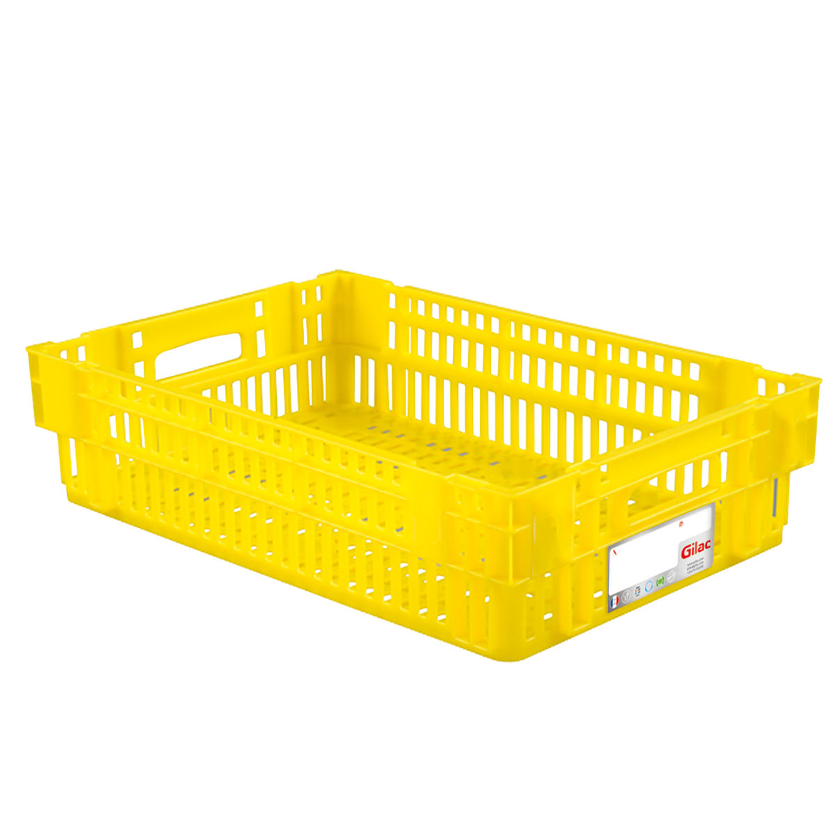 Bac en plastique jaune parois ajourées 27 L 60x40x14.6 cm