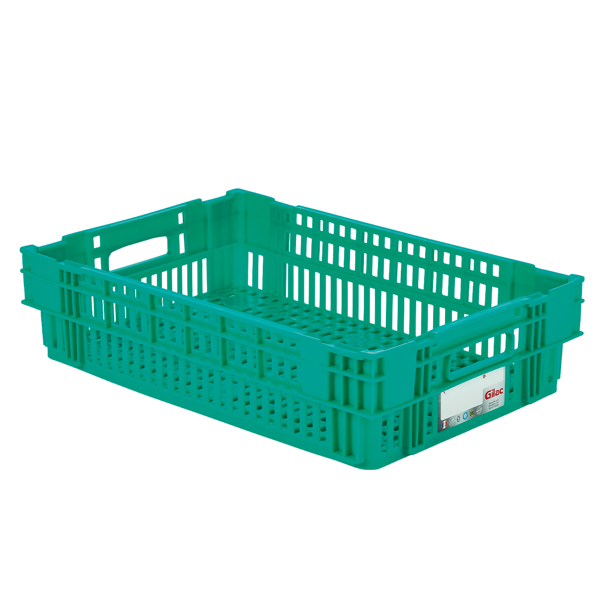 Bac en plastique vert parois ajourées 27 L 60x40x14.6 cm