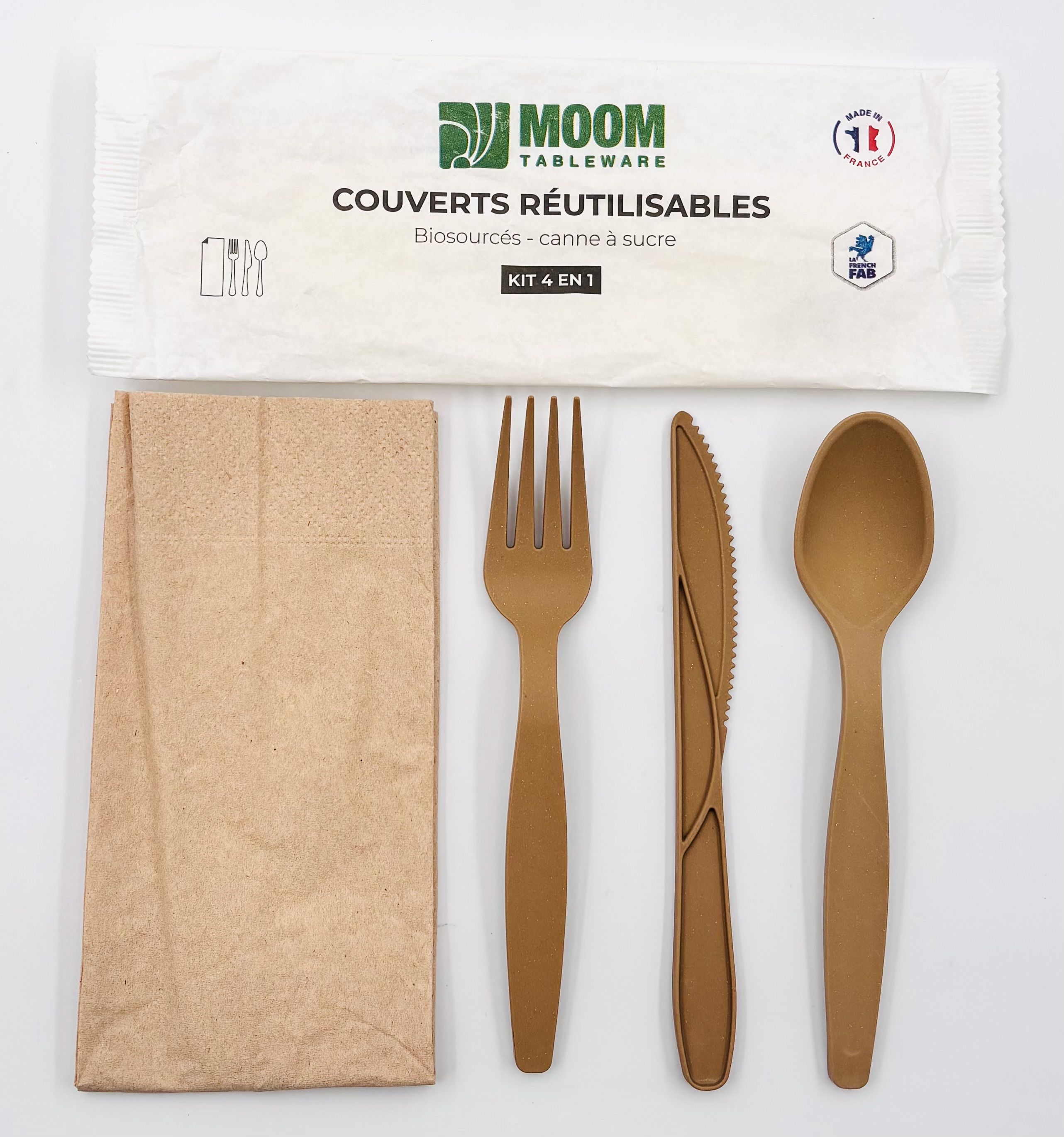 Sachet "Déjeuner" 4/1 couverts Soft Bio RE-USE - colis de 150